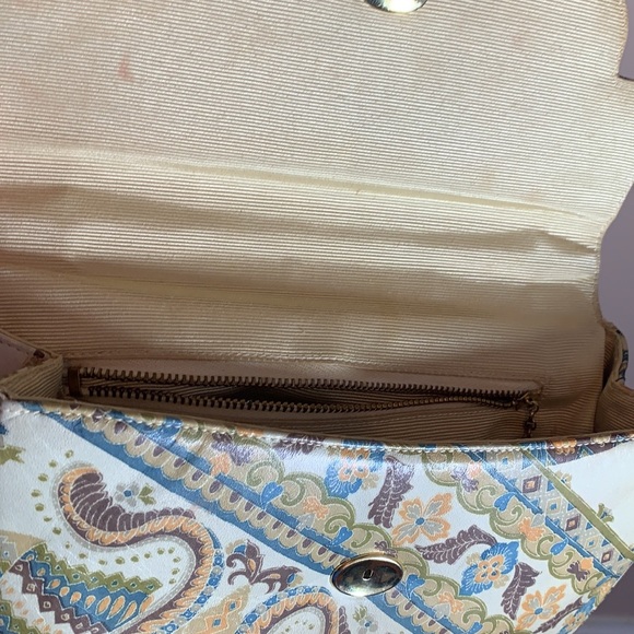 Morris Moskowitz Vintage Leather Paisley Print Shoulder Bag - Picture 5 of 16